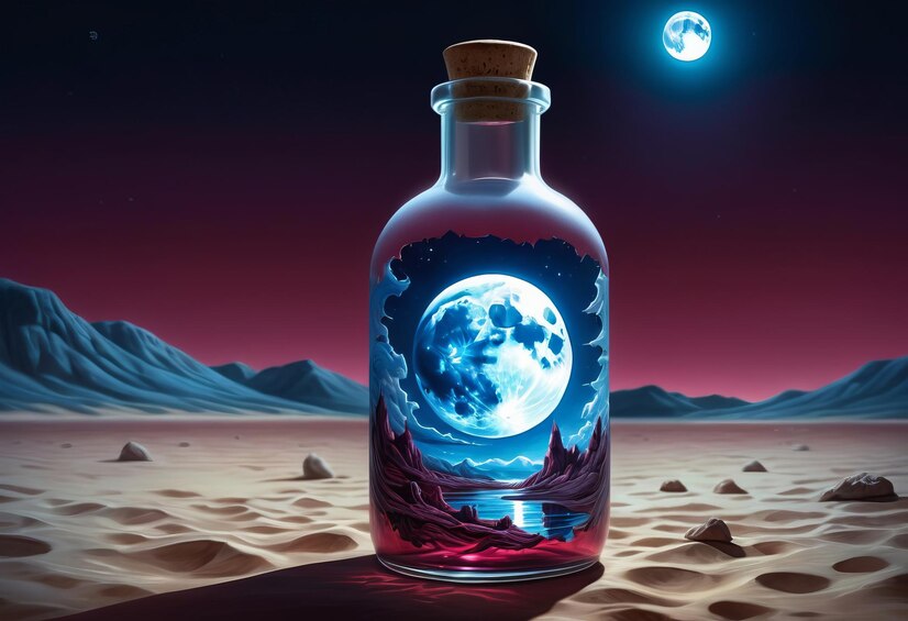 Lunina voda, priprava, rituali, kristali, polna luna, energija lune, meditacija, obredi