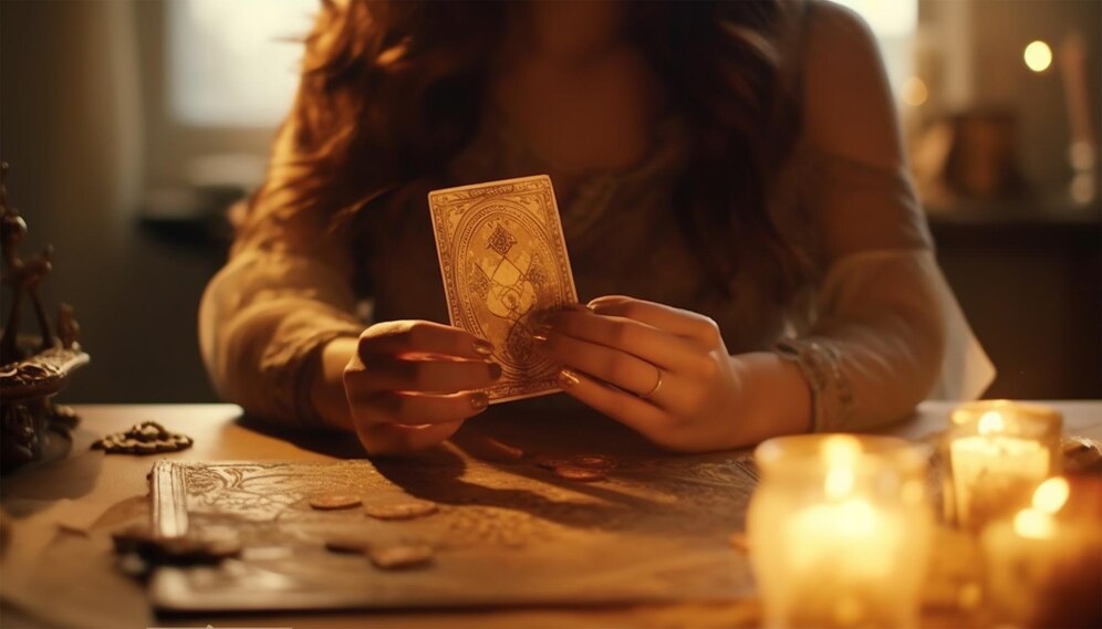 Tarot karta Vitez novcev, ki simbolizira doslednost in finančno vztrajnost.